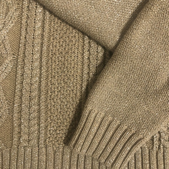 Tan shimmery cowl neck sweater by Belldini - Picture 3 of 7